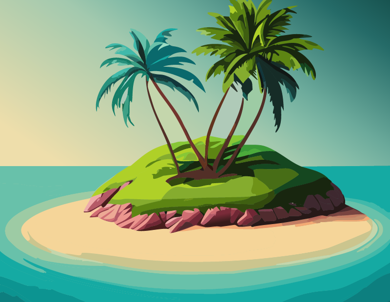 tropical island beach timer