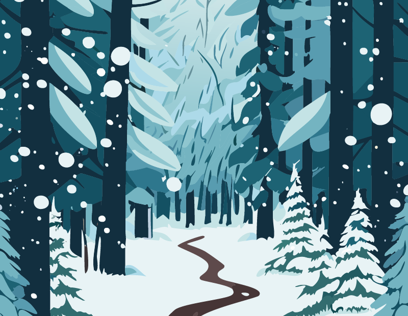 snowy forest calm music timer